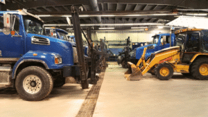 a fleet in a shop ready for maintenance